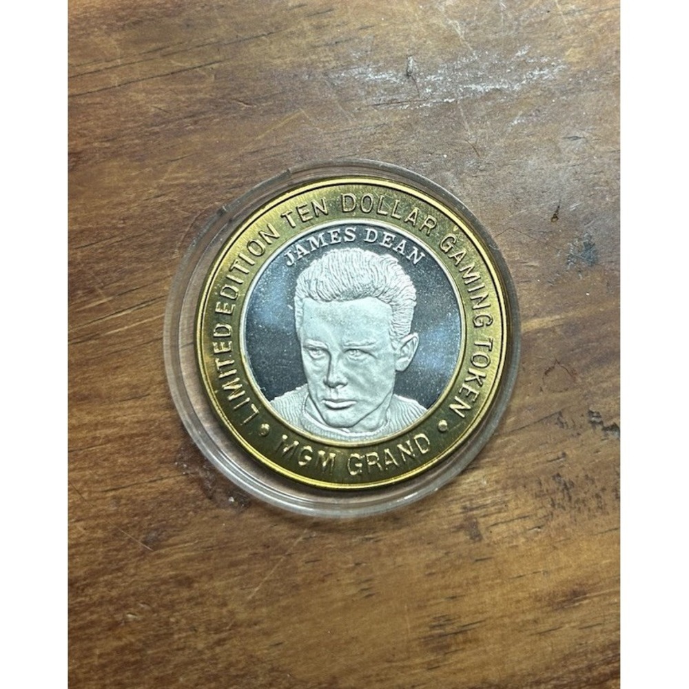 MGM‎ Grand James Dean Limited Edition Ten Dollar Gaming Token .999 Fine Silver